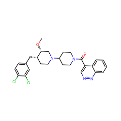 CO[C@@H]1CN(C2CCN(C(=O)c3cnnc4ccccc34)CC2)CC[C@@H]1Cc1ccc(Cl)c(Cl)c1 ZINC000028330888