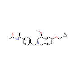 CO[C@@H]1CN(Cc2ccc([C@H](C)NC(C)=O)cc2)Cc2ccc(OCC3CC3)cc21 ZINC001772640001