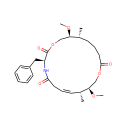 CO[C@@H]1COC(=O)CCC[C@@H](C)[C@H](OC)COC(=O)[C@H](Cc2ccccc2)NC(=O)C/C=C\[C@H]1C ZINC000008035595