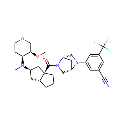 CO[C@@H]1COCC[C@@H]1N(C)[C@@H]1C[C@H]2CCC[C@@]2(C(=O)N2C[C@@H]3C[C@H]2CN3c2cc(C#N)cc(C(F)(F)F)c2)C1 ZINC000150158694