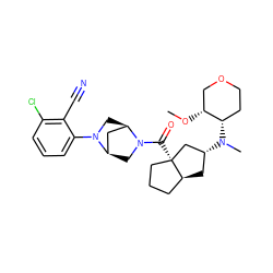 CO[C@@H]1COCC[C@@H]1N(C)[C@@H]1C[C@H]2CCC[C@@]2(C(=O)N2C[C@@H]3C[C@H]2CN3c2cccc(Cl)c2C#N)C1 ZINC000150133995