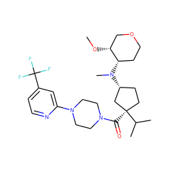 CO[C@@H]1COCC[C@@H]1N(C)[C@@H]1CC[C@@](C(=O)N2CCN(c3cc(C(F)(F)F)ccn3)CC2)(C(C)C)C1 ZINC000071281783