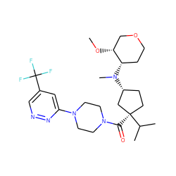 CO[C@@H]1COCC[C@@H]1N(C)[C@@H]1CC[C@@](C(=O)N2CCN(c3cc(C(F)(F)F)cnn3)CC2)(C(C)C)C1 ZINC000071281795