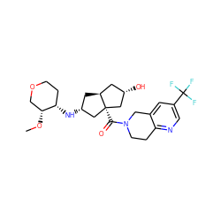 CO[C@@H]1COCC[C@@H]1N[C@@H]1C[C@H]2C[C@H](O)C[C@@]2(C(=O)N2CCc3ncc(C(F)(F)F)cc3C2)C1 ZINC000095595878