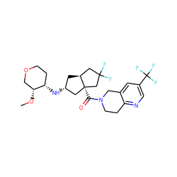 CO[C@@H]1COCC[C@@H]1N[C@@H]1C[C@H]2CC(F)(F)C[C@@]2(C(=O)N2CCc3ncc(C(F)(F)F)cc3C2)C1 ZINC000095596981