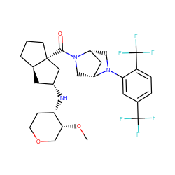 CO[C@@H]1COCC[C@@H]1N[C@@H]1C[C@H]2CCC[C@@]2(C(=O)N2C[C@@H]3C[C@H]2CN3c2cc(C(F)(F)F)ccc2C(F)(F)F)C1 ZINC000150108616