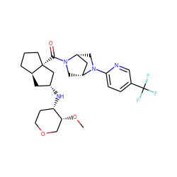 CO[C@@H]1COCC[C@@H]1N[C@@H]1C[C@H]2CCC[C@@]2(C(=O)N2C[C@@H]3C[C@H]2CN3c2ccc(C(F)(F)F)cn2)C1 ZINC000150149946