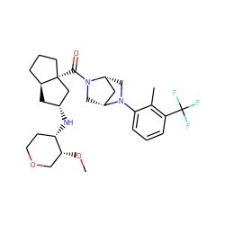 CO[C@@H]1COCC[C@@H]1N[C@@H]1C[C@H]2CCC[C@@]2(C(=O)N2C[C@@H]3C[C@H]2CN3c2cccc(C(F)(F)F)c2C)C1 ZINC000150243023