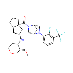 CO[C@@H]1COCC[C@@H]1N[C@@H]1C[C@H]2CCC[C@@]2(C(=O)N2C[C@@H]3C[C@H]2CN3c2cccc(C(F)(F)F)c2F)C1 ZINC000150176556