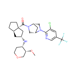 CO[C@@H]1COCC[C@@H]1N[C@@H]1C[C@H]2CCC[C@@]2(C(=O)N2C[C@@H]3C[C@H]2CN3c2ncc(C(F)(F)F)cc2Cl)C1 ZINC000150206458
