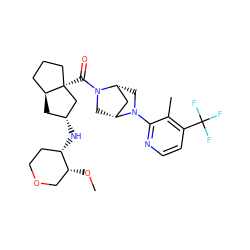 CO[C@@H]1COCC[C@@H]1N[C@@H]1C[C@H]2CCC[C@@]2(C(=O)N2C[C@@H]3C[C@H]2CN3c2nccc(C(F)(F)F)c2C)C1 ZINC000150148062