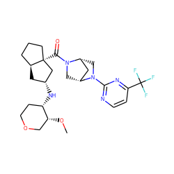 CO[C@@H]1COCC[C@@H]1N[C@@H]1C[C@H]2CCC[C@@]2(C(=O)N2C[C@@H]3C[C@H]2CN3c2nccc(C(F)(F)F)n2)C1 ZINC000150163033