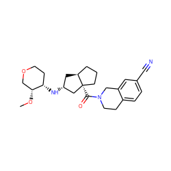 CO[C@@H]1COCC[C@@H]1N[C@@H]1C[C@H]2CCC[C@@]2(C(=O)N2CCc3ccc(C#N)cc3C2)C1 ZINC000095596786