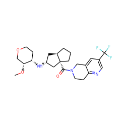 CO[C@@H]1COCC[C@@H]1N[C@@H]1C[C@H]2CCC[C@@]2(C(=O)N2CCc3ncc(C(F)(F)F)cc3C2)C1 ZINC000095593010