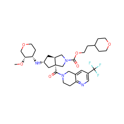 CO[C@@H]1COCC[C@@H]1N[C@@H]1C[C@H]2CN(C(=O)OCCC3CCOCC3)C[C@@]2(C(=O)N2CCc3ncc(C(F)(F)F)cc3C2)C1 ZINC000103261854