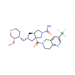 CO[C@@H]1COCC[C@@H]1N[C@@H]1C[C@H]2CN(C(N)=O)C[C@@]2(C(=O)N2CCc3ncc(C(F)(F)F)cc3C2)C1 ZINC000103261743