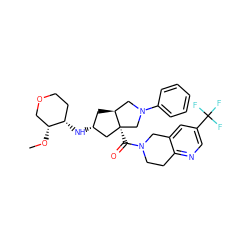 CO[C@@H]1COCC[C@@H]1N[C@@H]1C[C@H]2CN(c3ccccc3)C[C@@]2(C(=O)N2CCc3ncc(C(F)(F)F)cc3C2)C1 ZINC000103263852