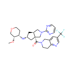 CO[C@@H]1COCC[C@@H]1N[C@@H]1C[C@H]2CN(c3ncccn3)C[C@@]2(C(=O)N2CCc3ncc(C(F)(F)F)cc3C2)C1 ZINC000103263870