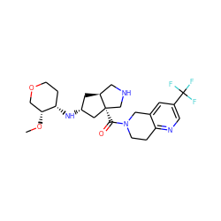 CO[C@@H]1COCC[C@@H]1N[C@@H]1C[C@H]2CNC[C@@]2(C(=O)N2CCc3ncc(C(F)(F)F)cc3C2)C1 ZINC000103261890