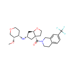 CO[C@@H]1COCC[C@@H]1N[C@@H]1C[C@H]2OCC[C@@]2(C(=O)N2CCc3ccc(C(F)(F)F)cc3C2)C1 ZINC000169334848