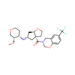 CO[C@@H]1COCC[C@@H]1N[C@@H]1C[C@H]2OCC[C@@]2(C(=O)N2COc3ccc(C(F)(F)F)cc3C2)C1 ZINC000169334856