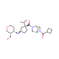 CO[C@@H]1COCC[C@@H]1N[C@@H]1CC[C@@](C(=O)N2C[C@@H]3C[C@H]2CN3C(=O)C2CCC2)(C(C)C)C1 ZINC000066139153