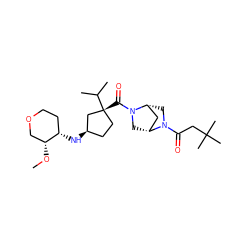 CO[C@@H]1COCC[C@@H]1N[C@@H]1CC[C@@](C(=O)N2C[C@@H]3C[C@H]2CN3C(=O)CC(C)(C)C)(C(C)C)C1 ZINC000066136424