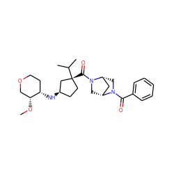 CO[C@@H]1COCC[C@@H]1N[C@@H]1CC[C@@](C(=O)N2C[C@@H]3C[C@H]2CN3C(=O)c2ccccc2)(C(C)C)C1 ZINC000066139832