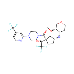 CO[C@@H]1COCC[C@@H]1N[C@@H]1CC[C@@](C(=O)N2CCN(c3cc(C(F)(F)F)ccn3)CC2)([C@H](O)C(F)(F)F)C1 ZINC000066080380