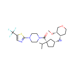 CO[C@@H]1COCC[C@@H]1N[C@@H]1CC[C@@](C(=O)N2CCN(c3ncc(C(F)(F)F)s3)CC2)(C(C)C)C1 ZINC000071296083