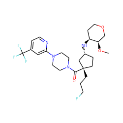 CO[C@@H]1COCC[C@@H]1N[C@@H]1CC[C@](CCCF)(C(=O)N2CCN(c3cc(C(F)(F)F)ccn3)CC2)C1 ZINC000066080378