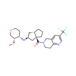 CO[C@@H]1COCC[C@@H]1N[C@H]1C[C@@H]2CCC[C@]2(C(=O)N2CCc3ncc(C(F)(F)F)cc3C2)C1 ZINC000095593980