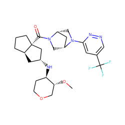 CO[C@@H]1COCC[C@H]1N[C@@H]1C[C@H]2CCC[C@@]2(C(=O)N2C[C@@H]3C[C@H]2CN3c2cc(C(F)(F)F)cnn2)C1 ZINC000150195793