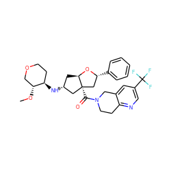 CO[C@@H]1COCC[C@H]1N[C@@H]1C[C@H]2O[C@H](c3ccccc3)C[C@@]2(C(=O)N2CCc3ncc(C(F)(F)F)cc3C2)C1 ZINC000169334757