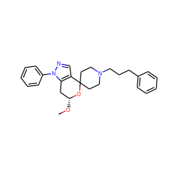 CO[C@@H]1Cc2c(cnn2-c2ccccc2)C2(CCN(CCCc3ccccc3)CC2)O1 ZINC000072114451