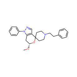 CO[C@@H]1Cc2c(cnn2-c2ccccc2)C2(CCN(CCc3ccccc3)CC2)O1 ZINC000072118905