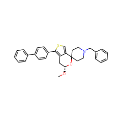 CO[C@@H]1Cc2c(csc2-c2ccc(-c3ccccc3)cc2)C2(CCN(Cc3ccccc3)CC2)O1 ZINC000095554866