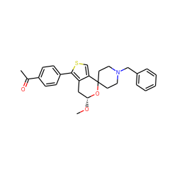 CO[C@@H]1Cc2c(csc2-c2ccc(C(C)=O)cc2)C2(CCN(Cc3ccccc3)CC2)O1 ZINC000095554490