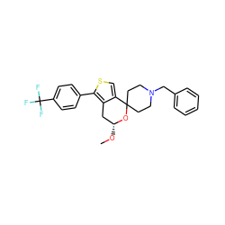 CO[C@@H]1Cc2c(csc2-c2ccc(C(F)(F)F)cc2)C2(CCN(Cc3ccccc3)CC2)O1 ZINC000095555981