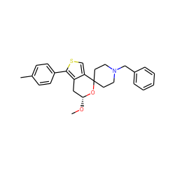 CO[C@@H]1Cc2c(csc2-c2ccc(C)cc2)C2(CCN(Cc3ccccc3)CC2)O1 ZINC000095557589