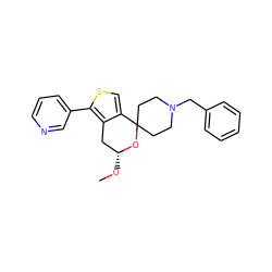 CO[C@@H]1Cc2c(csc2-c2cccnc2)C2(CCN(Cc3ccccc3)CC2)O1 ZINC000095556326