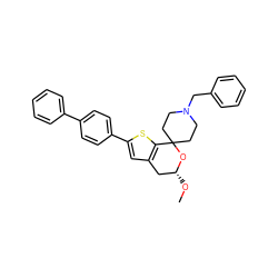 CO[C@@H]1Cc2cc(-c3ccc(-c4ccccc4)cc3)sc2C2(CCN(Cc3ccccc3)CC2)O1 ZINC000095555858