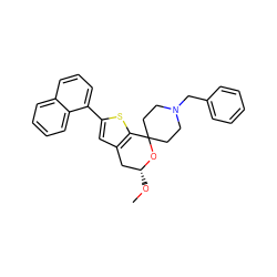 CO[C@@H]1Cc2cc(-c3cccc4ccccc34)sc2C2(CCN(Cc3ccccc3)CC2)O1 ZINC000095554790