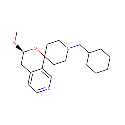 CO[C@@H]1Cc2ccncc2C2(CCN(CC3CCCCC3)CC2)O1 ZINC000299839729