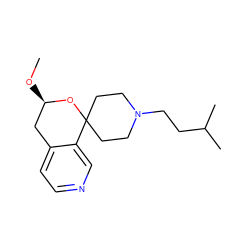 CO[C@@H]1Cc2ccncc2C2(CCN(CCC(C)C)CC2)O1 ZINC000299839731