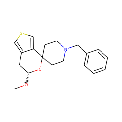 CO[C@@H]1Cc2cscc2C2(CCN(Cc3ccccc3)CC2)O1 ZINC000095555232