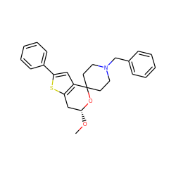 CO[C@@H]1Cc2sc(-c3ccccc3)cc2C2(CCN(Cc3ccccc3)CC2)O1 ZINC000095553740