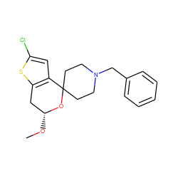 CO[C@@H]1Cc2sc(Cl)cc2C2(CCN(Cc3ccccc3)CC2)O1 ZINC000084757455