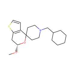 CO[C@@H]1Cc2sccc2C2(CCN(CC3CCCCC3)CC2)O1 ZINC000040957641