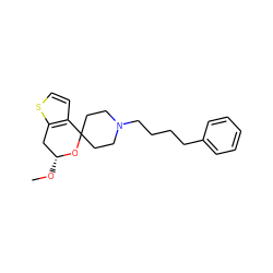 CO[C@@H]1Cc2sccc2C2(CCN(CCCCc3ccccc3)CC2)O1 ZINC000040951248